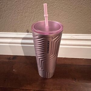 NEW Starbucks 2025 Geometric Soft Rose SS Soft Touch Tumbler Venti 24oz